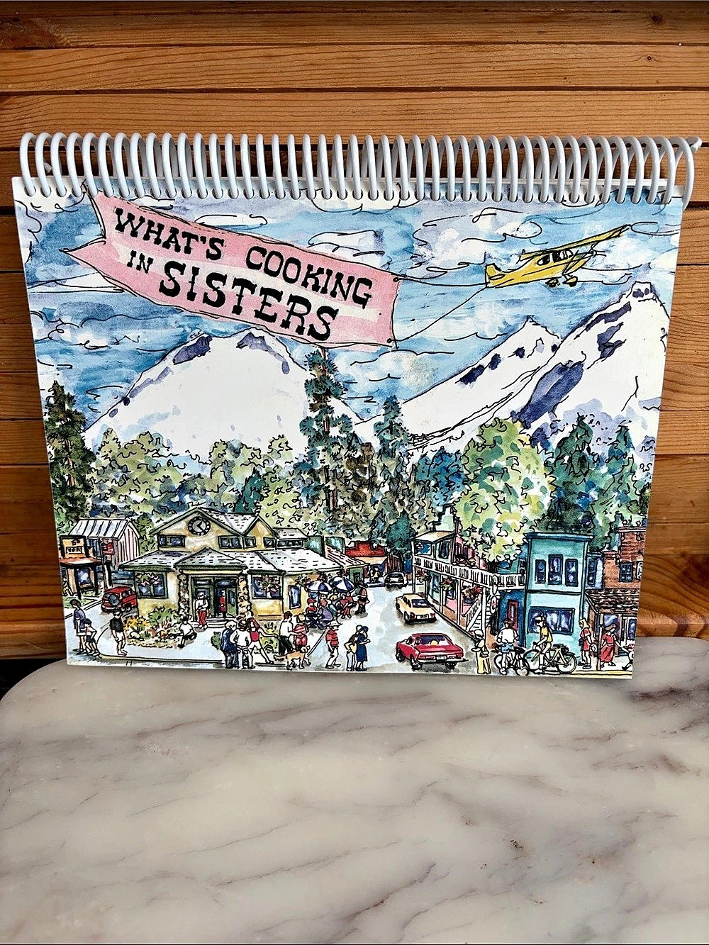 What's Cooking in Sisters Spiral-Bound Cookbook Blue & Pink